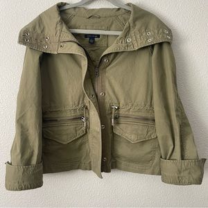 Tommy Hilfiger Olive Green Canvas Preppy,Military, Utility Jacket/Coat Size M